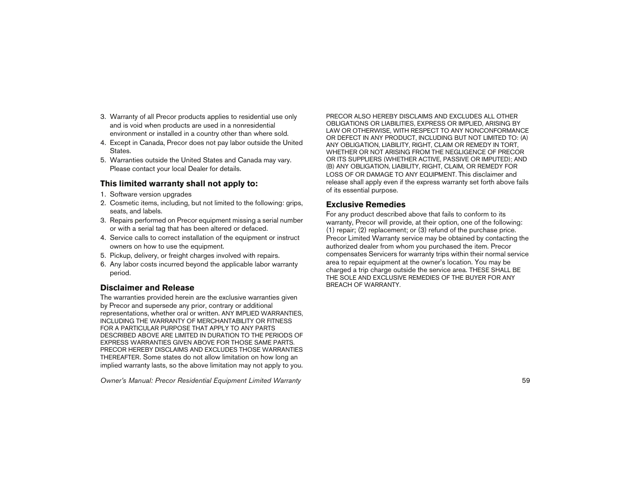 Precor 5.31 User Manual | Page 61 / 68
