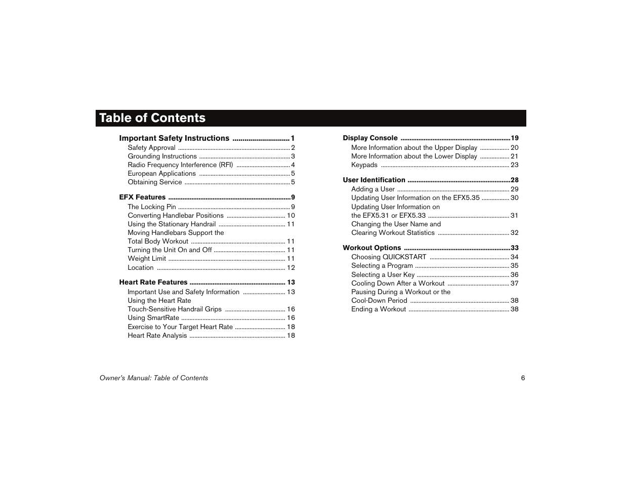 Precor 5.31 User Manual | Page 8 / 68