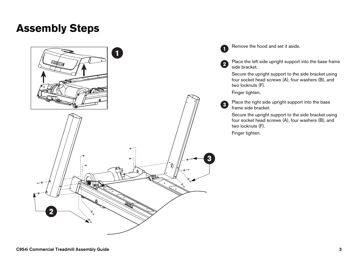 Assembly steps | Precor EFX534i User Manual | Page 89 / 98