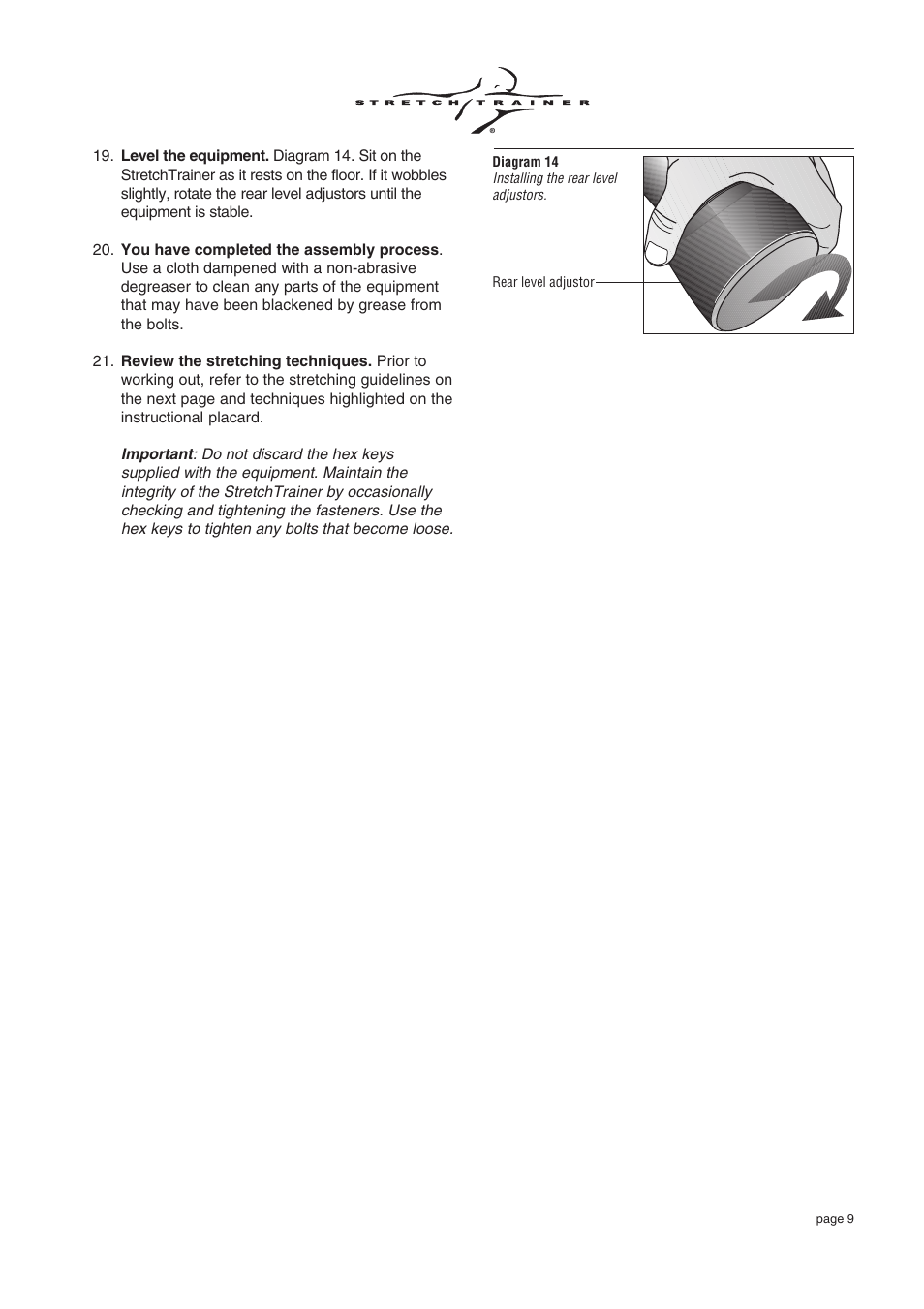 Precor Commercial Stretch Trainer C240 User Manual | Page 9 / 16