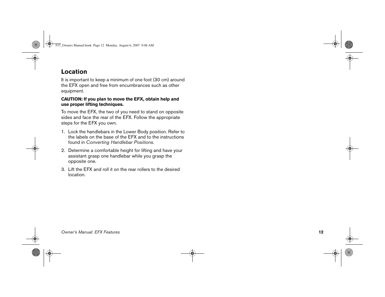 Location | Precor 5.37 User Manual | Page 14 / 76