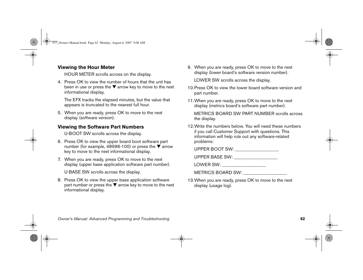 Precor 5.37 User Manual | Page 64 / 76