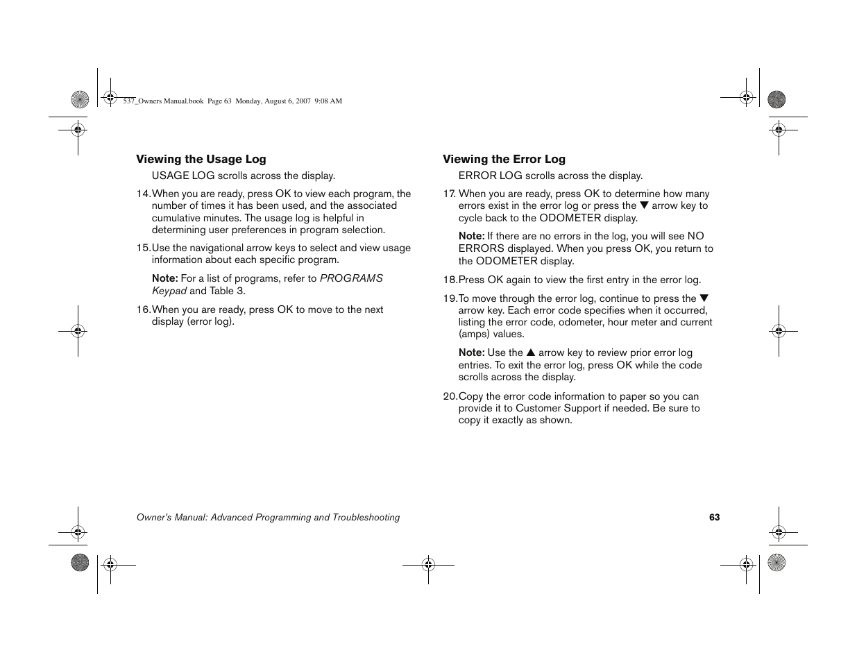 Precor 5.37 User Manual | Page 65 / 76