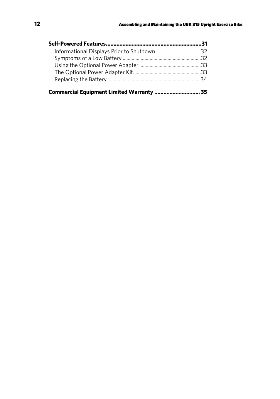 Precor UBK 815 User Manual | Page 14 / 92