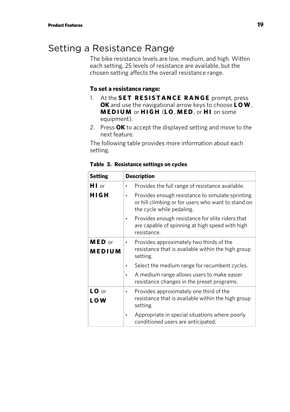 Setting a resistance range | Precor UBK 815 User Manual | Page 65 / 92