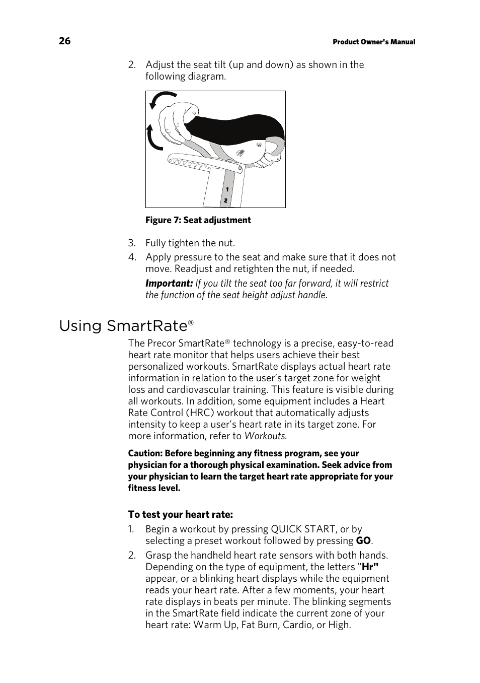 Using smartrate | Precor UBK 815 User Manual | Page 72 / 92