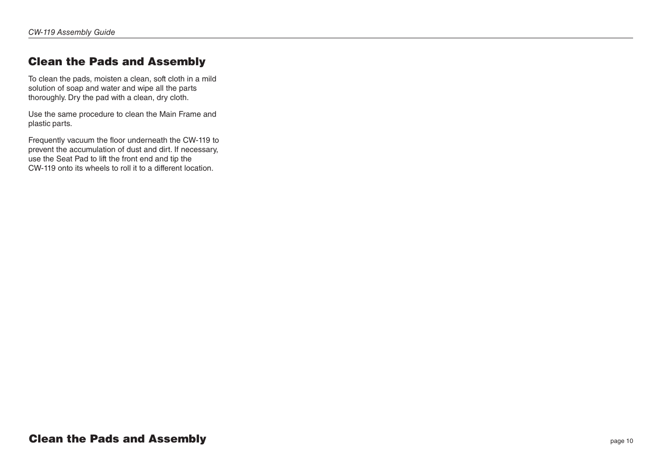 Precor CW-119 User Manual | Page 10 / 14