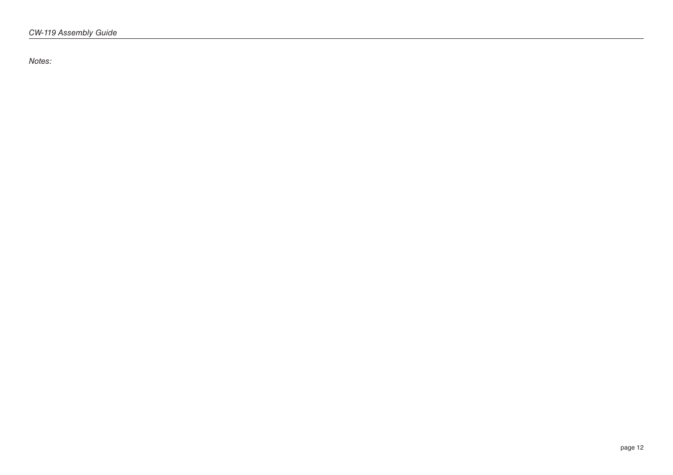 Precor CW-119 User Manual | Page 12 / 14