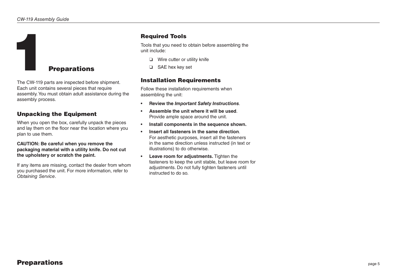 Precor CW-119 User Manual | Page 5 / 14