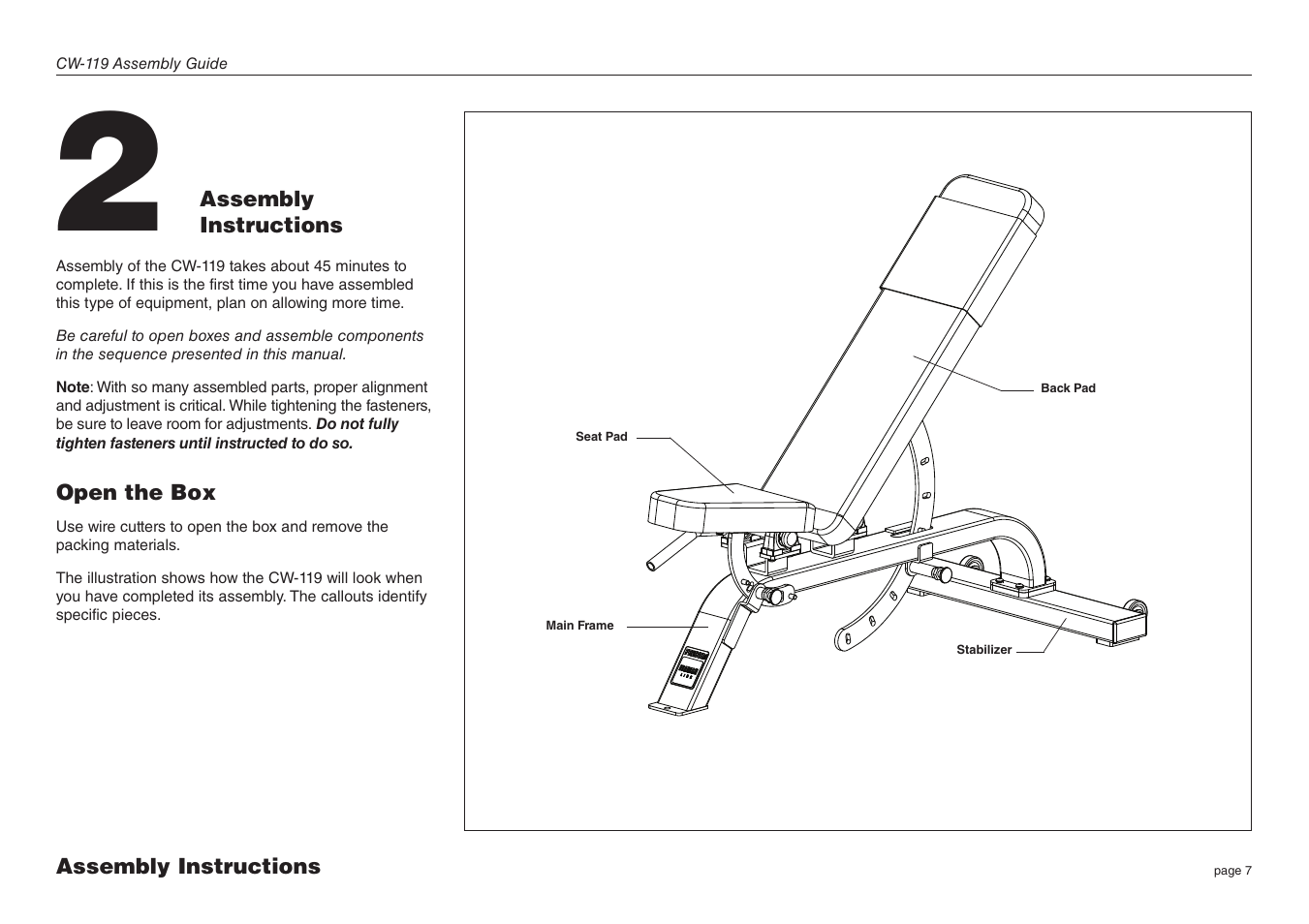 Precor CW-119 User Manual | Page 7 / 14