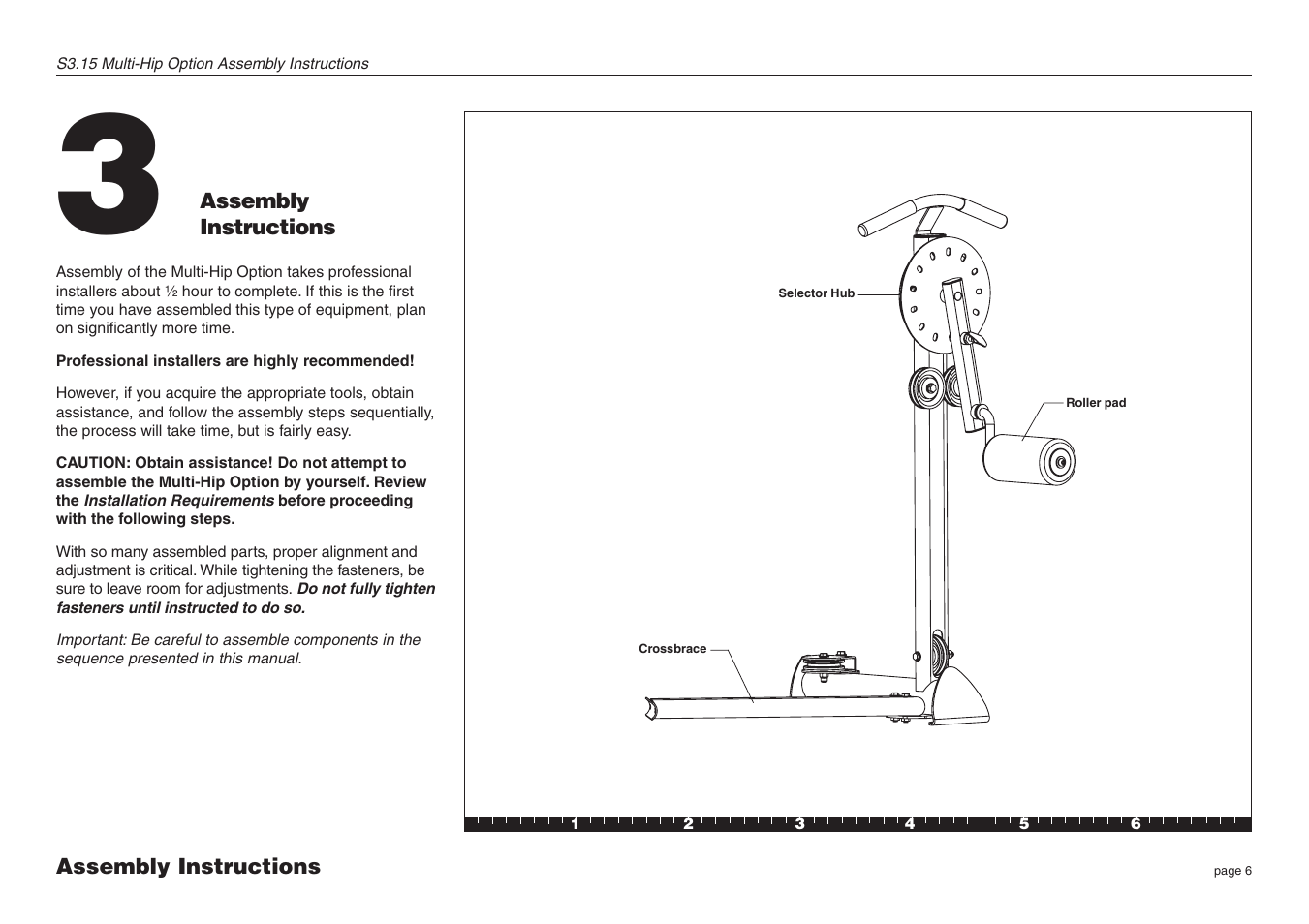 Assembly instructions | Precor Multi-Hip Option S3.15 User Manual | Page 6 / 16