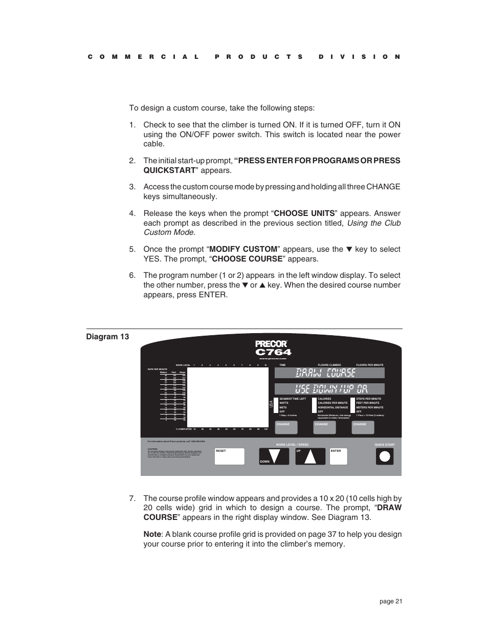 C764, Page 21 | Precor C764 User Manual | Page 21 / 48