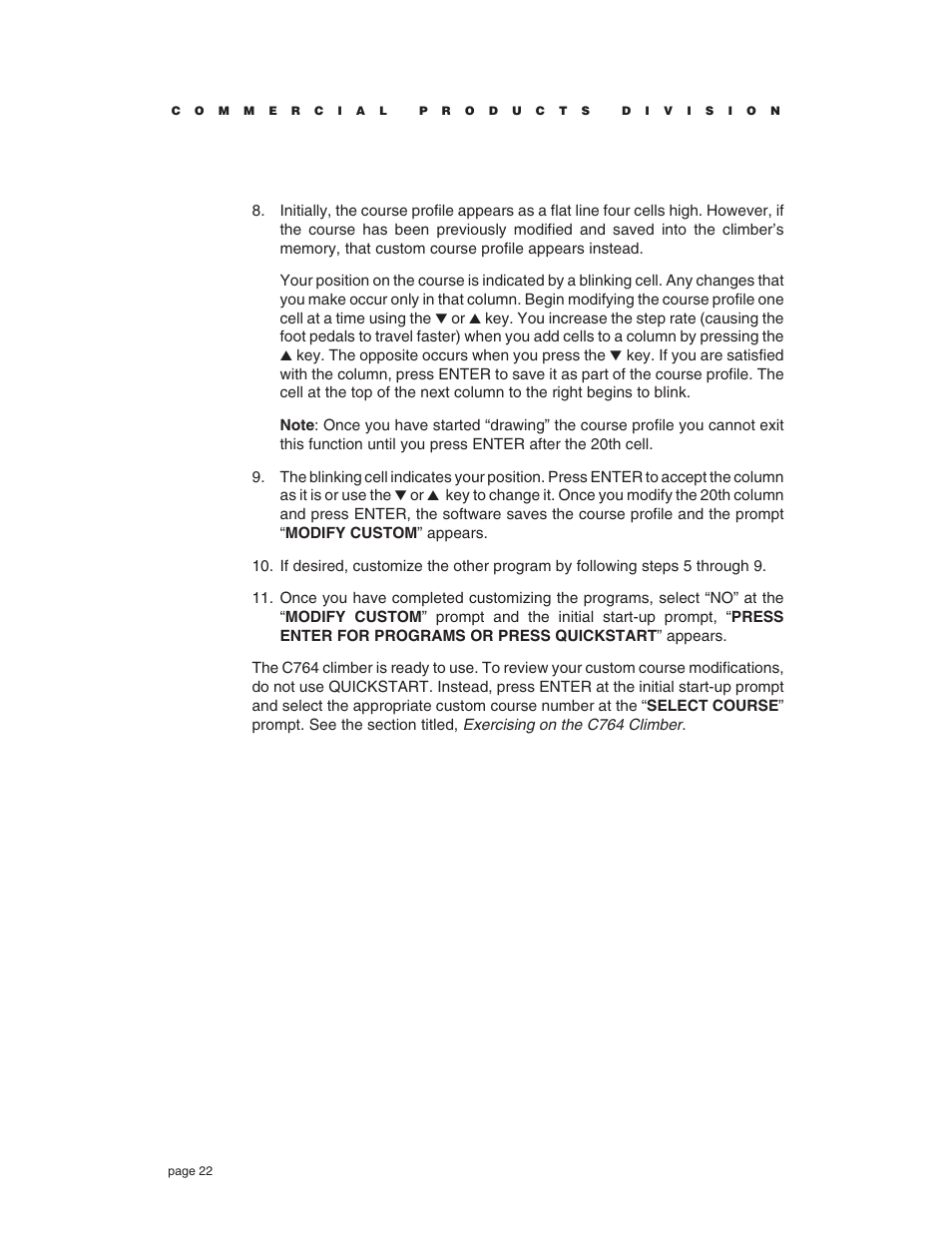 Precor C764 User Manual | Page 22 / 48
