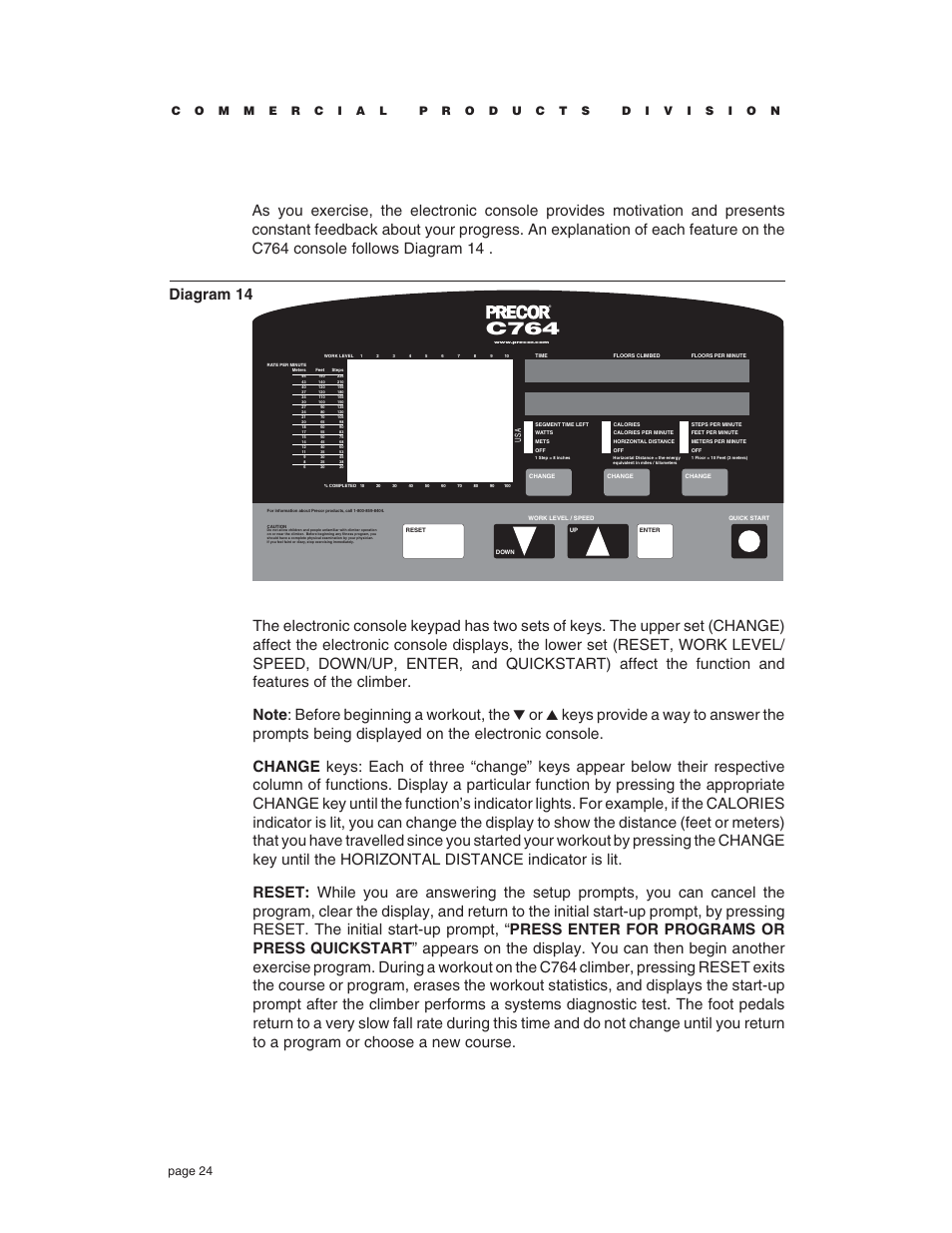 C764, Page 24 | Precor C764 User Manual | Page 24 / 48