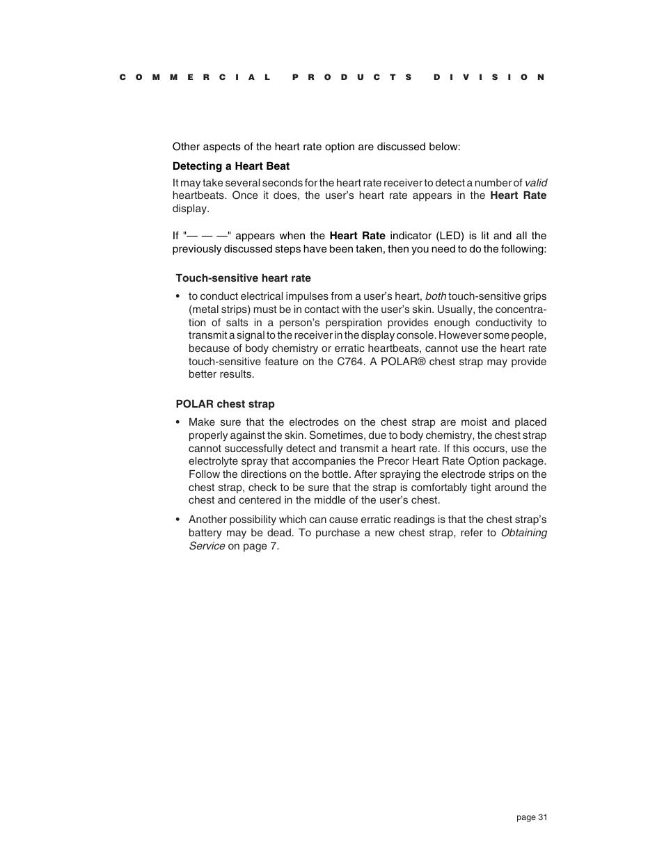 Precor C764 User Manual | Page 31 / 48