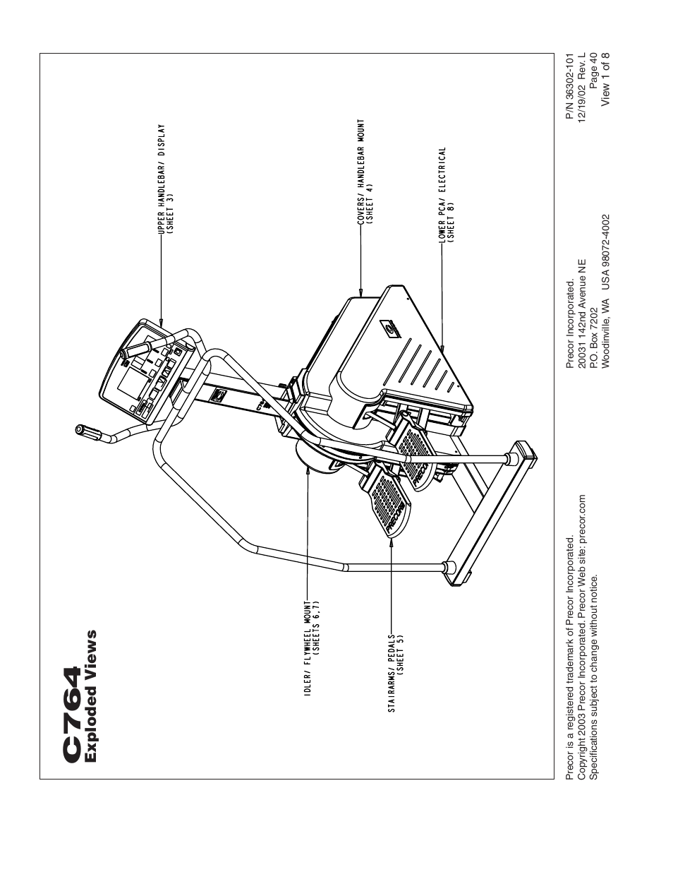 C76 4, Exploded v iews | Precor C764 User Manual | Page 40 / 48
