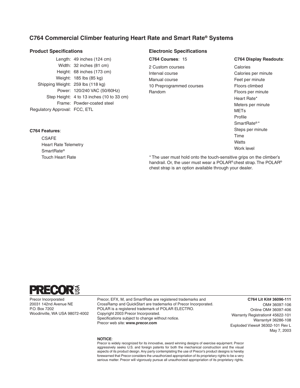 Systems | Precor C764 User Manual | Page 48 / 48