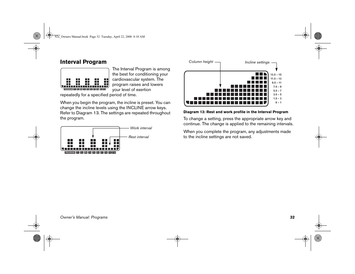 Interval program | Precor MOVE BEYOND 9.23 User Manual | Page 34 / 58