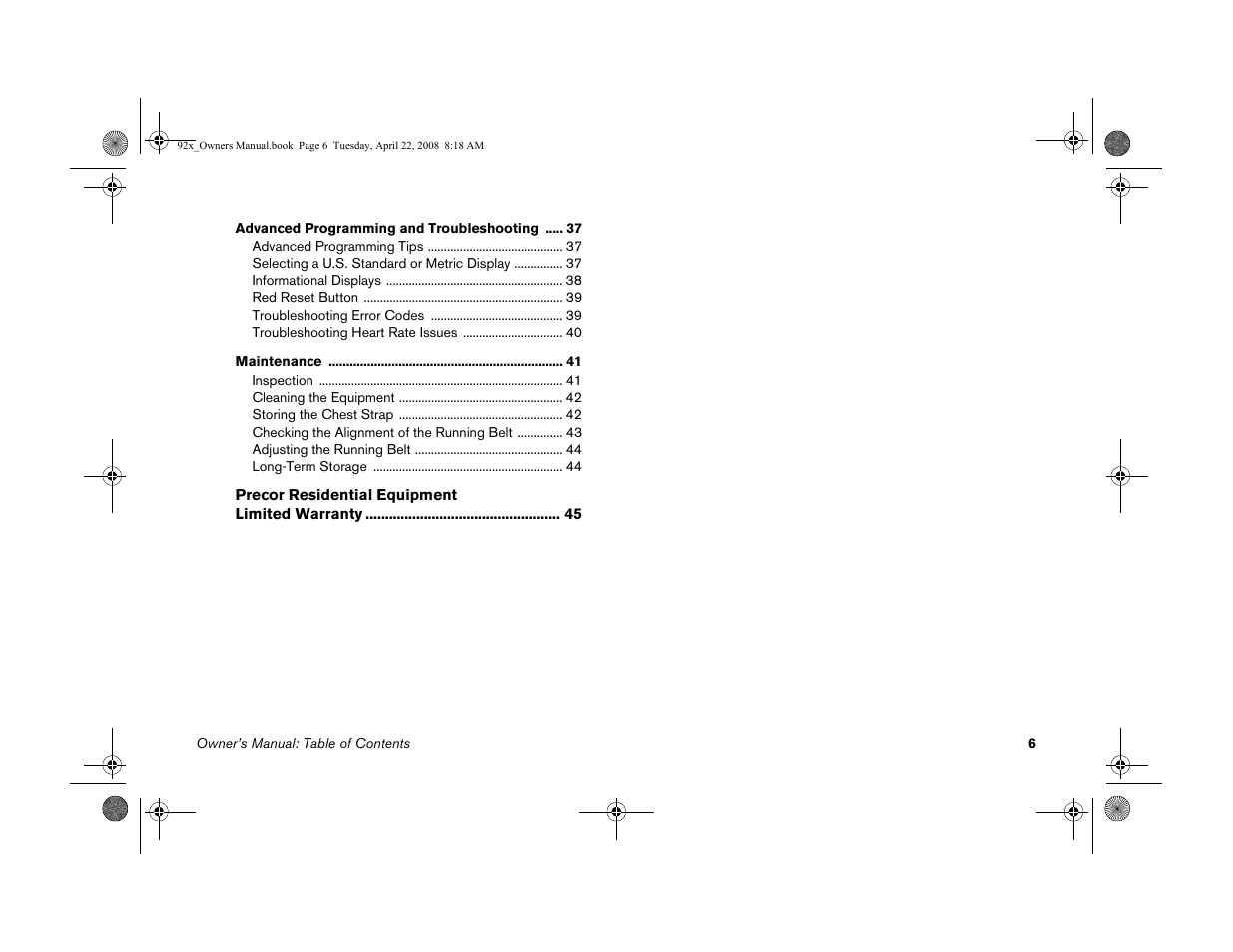 Precor MOVE BEYOND 9.23 User Manual | Page 8 / 58