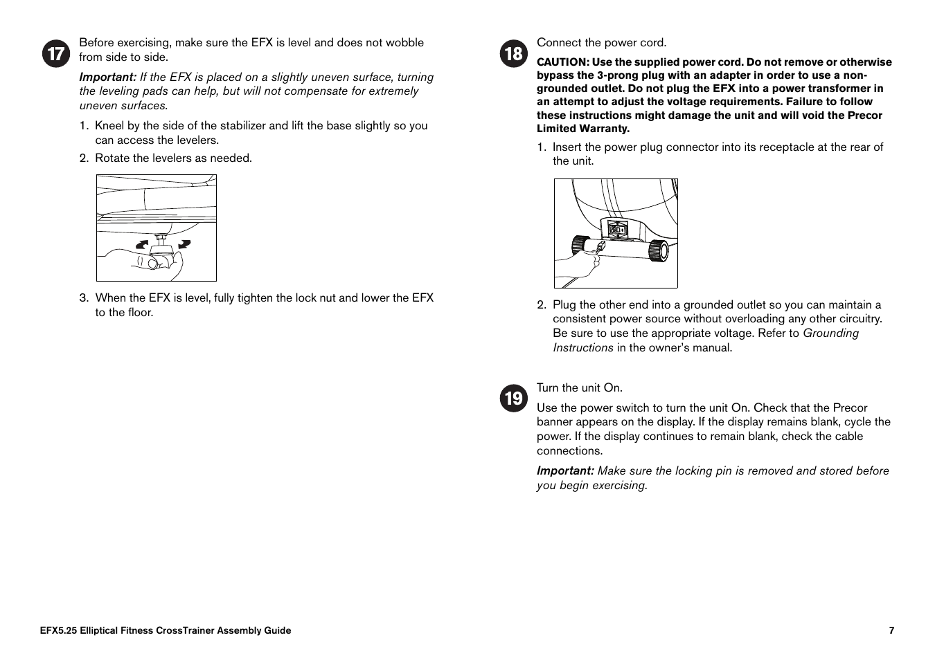 Precor PECOR ELLITICAL FITNESS CROSSTRAINER EFX User Manual | Page 9 / 62