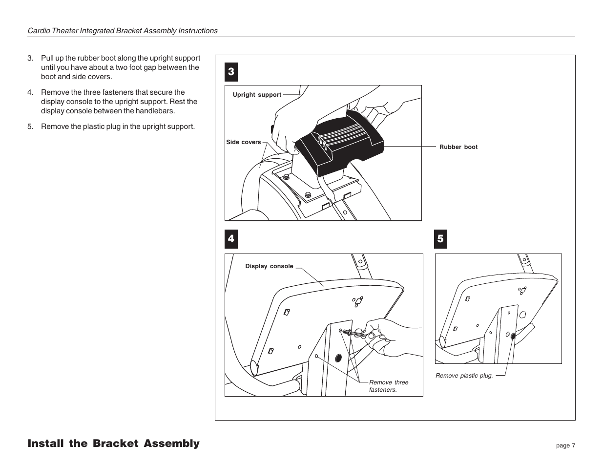 Install the bracket assembly | Precor Cardio Theater Integrated Bracket C764i User Manual | Page 7 / 16