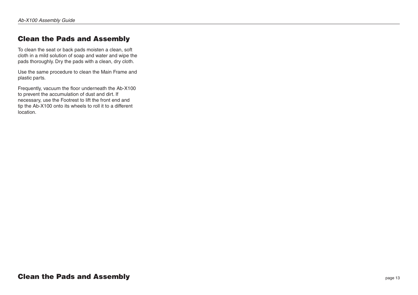 Precor Assembly Guide Ab-X100 User Manual | Page 13 / 16