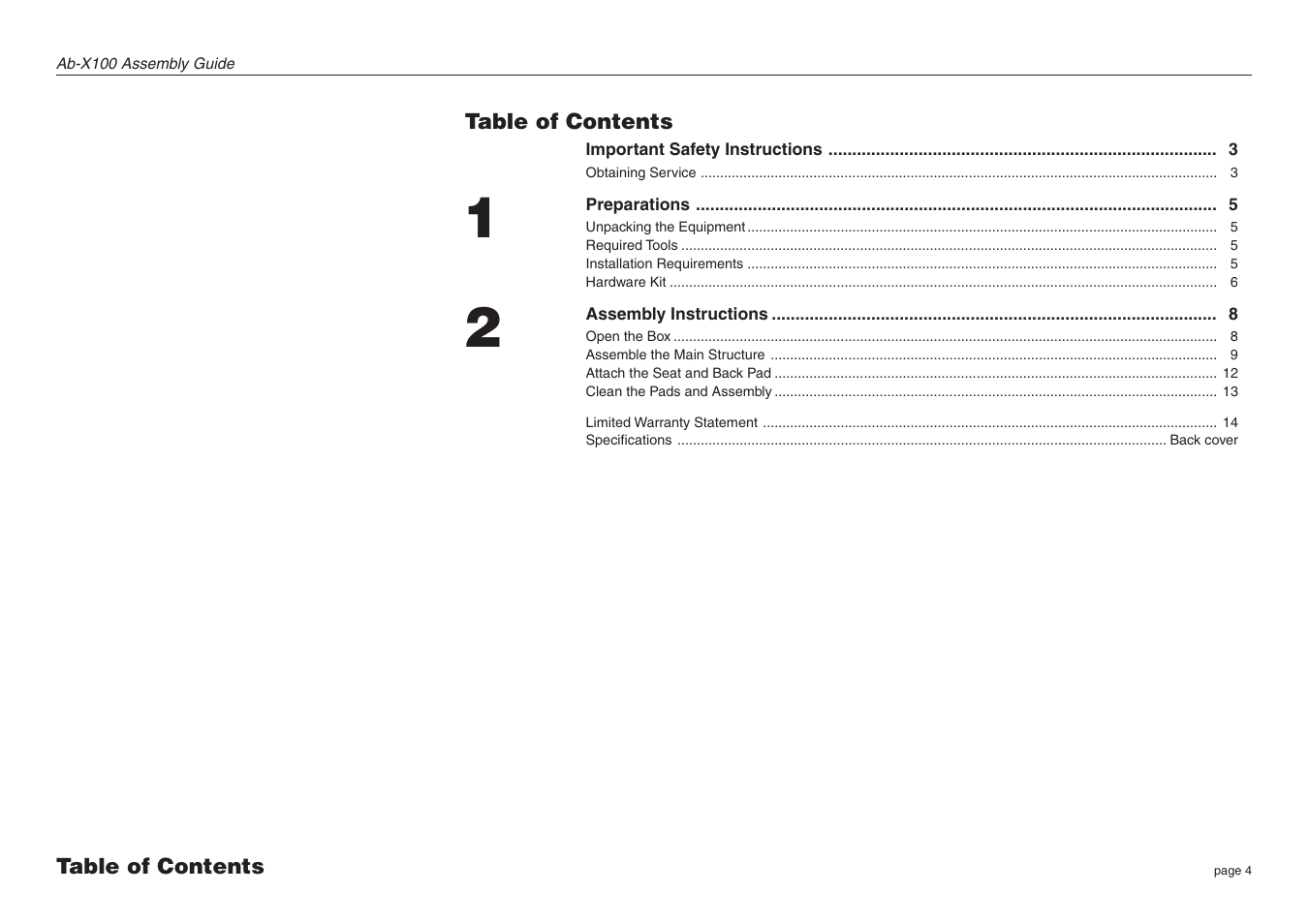 Precor Assembly Guide Ab-X100 User Manual | Page 4 / 16