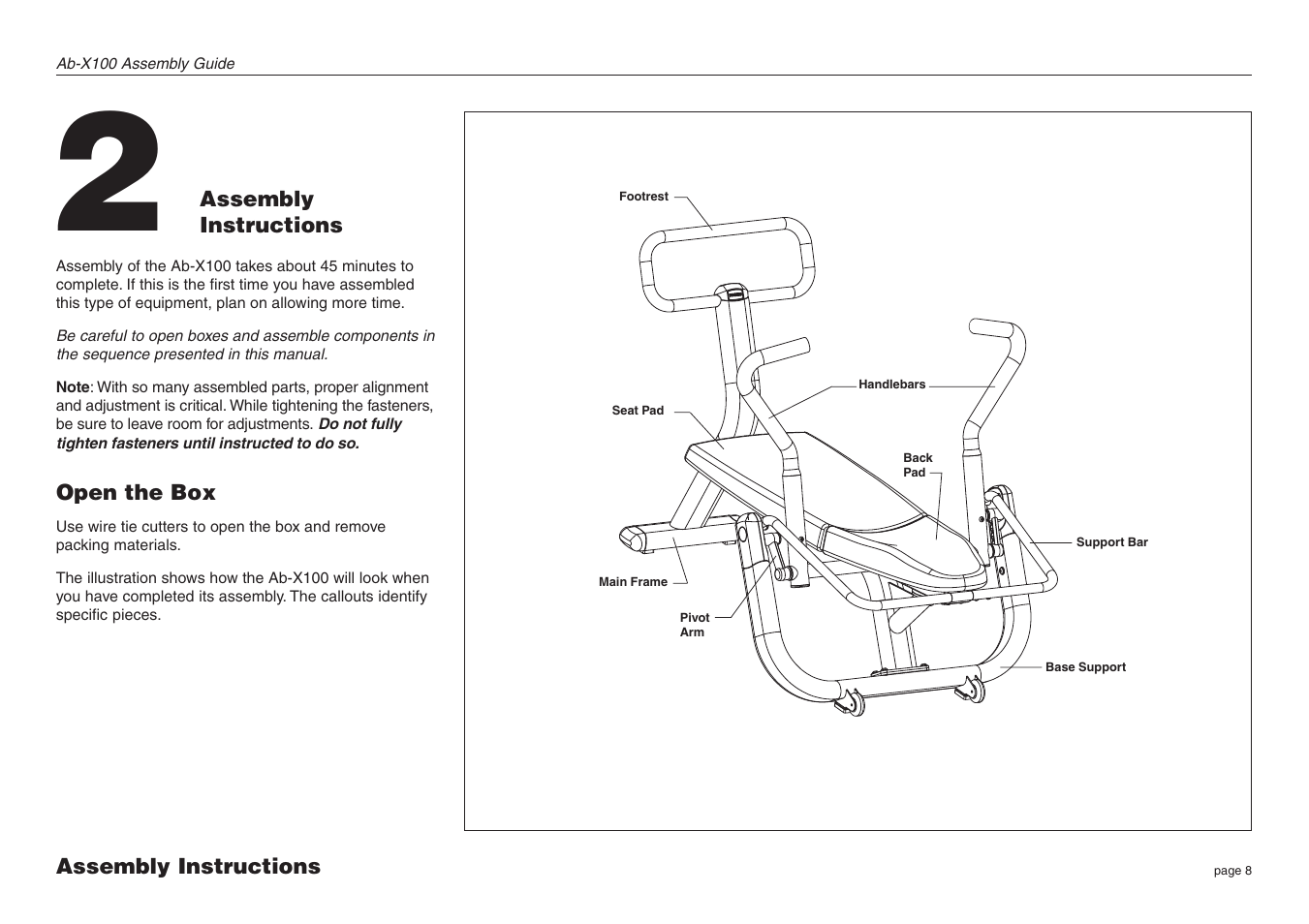 Precor Assembly Guide Ab-X100 User Manual | Page 8 / 16