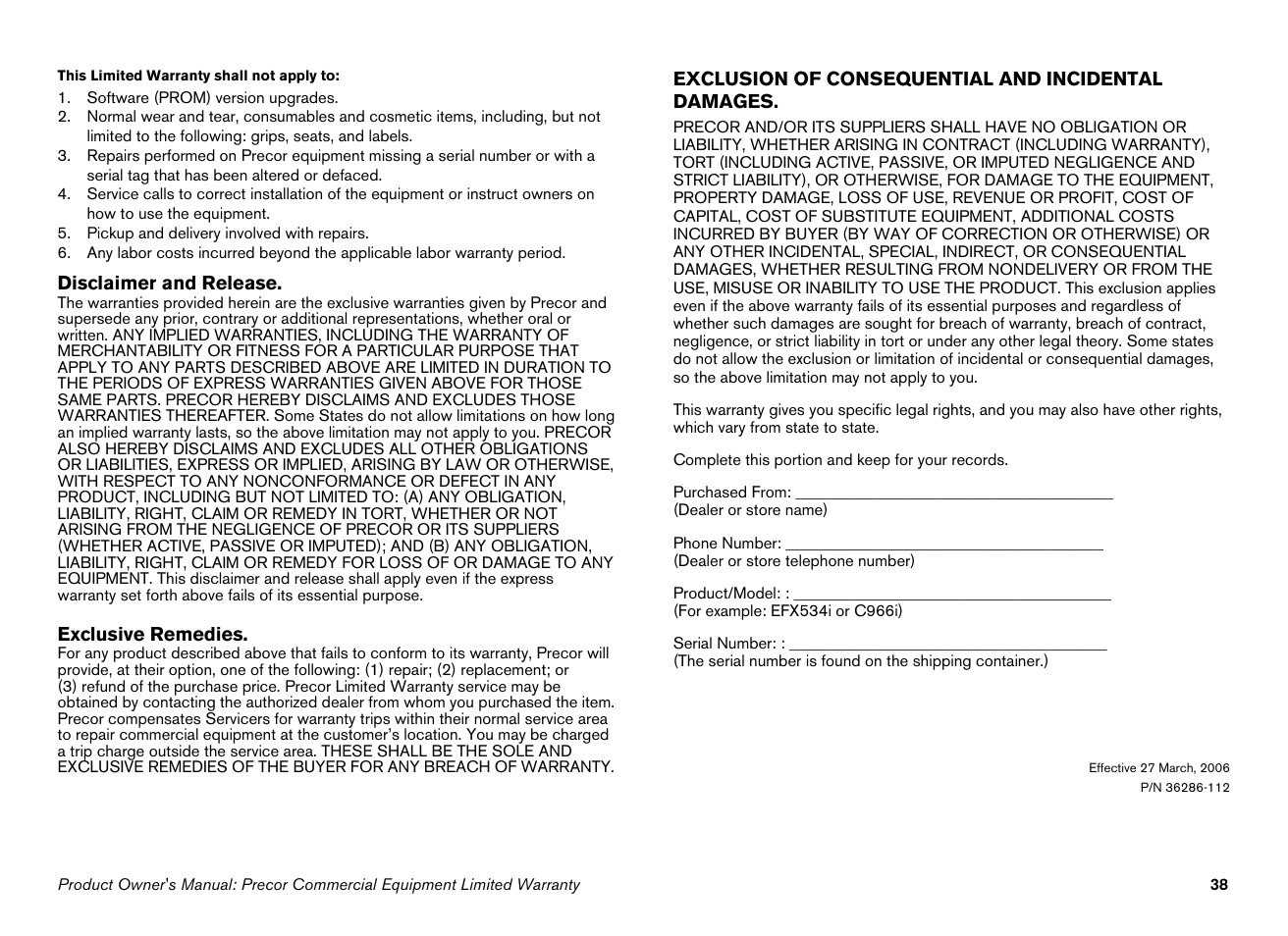 Precor Ellipticals EFX532i User Manual | Page 40 / 96
