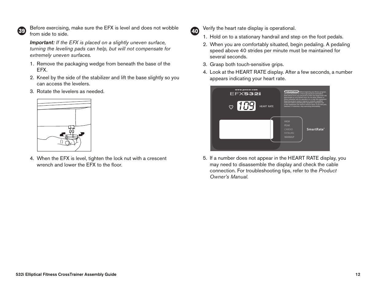 Precor Ellipticals EFX532i User Manual | Page 94 / 96