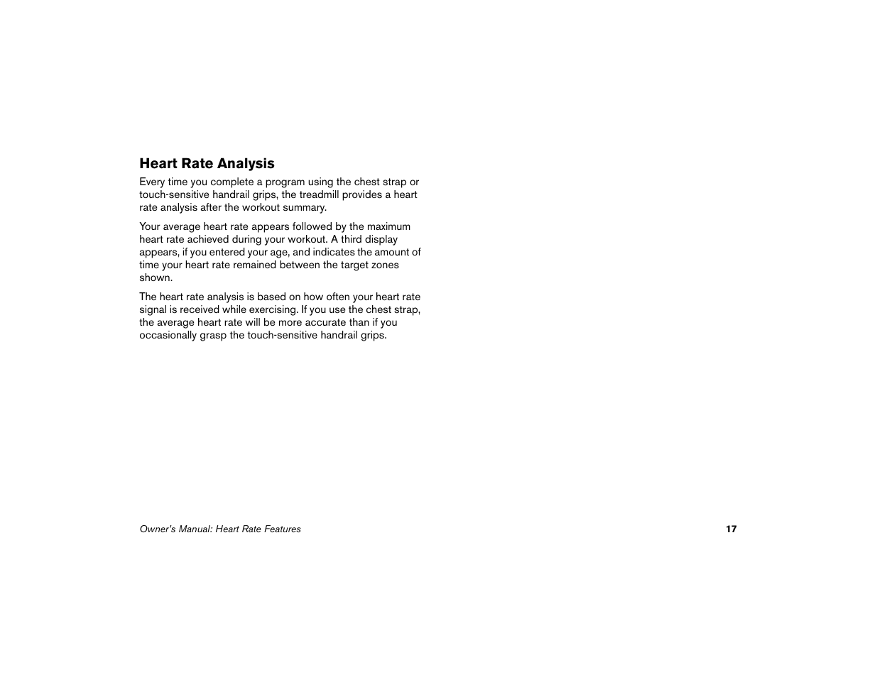 Heart rate analysis | Precor Low-Impact Threadmill M9.57 User Manual | Page 19 / 94