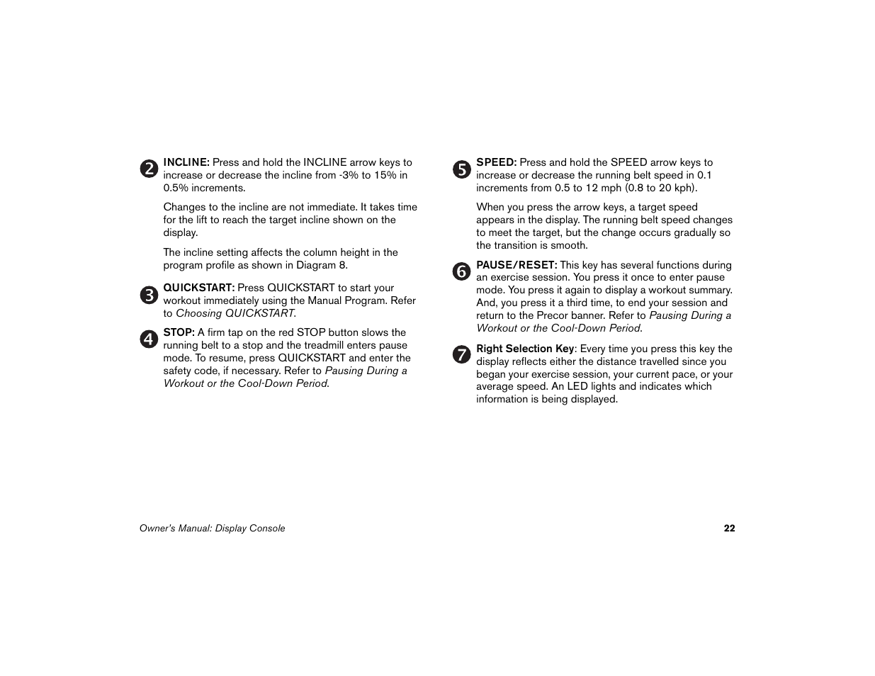 Precor Low-Impact Threadmill M9.57 User Manual | Page 24 / 94