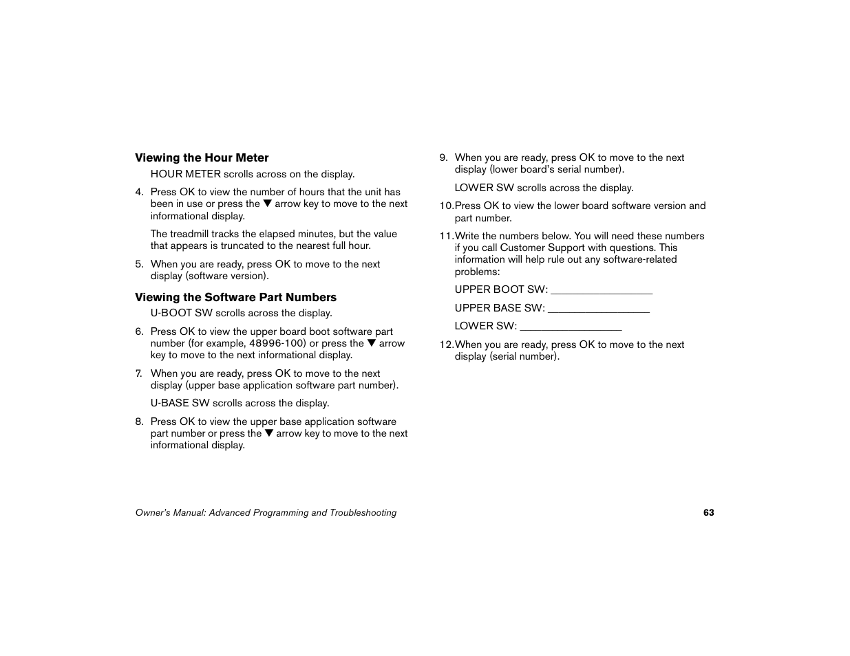 Precor Low-Impact Threadmill M9.57 User Manual | Page 65 / 94
