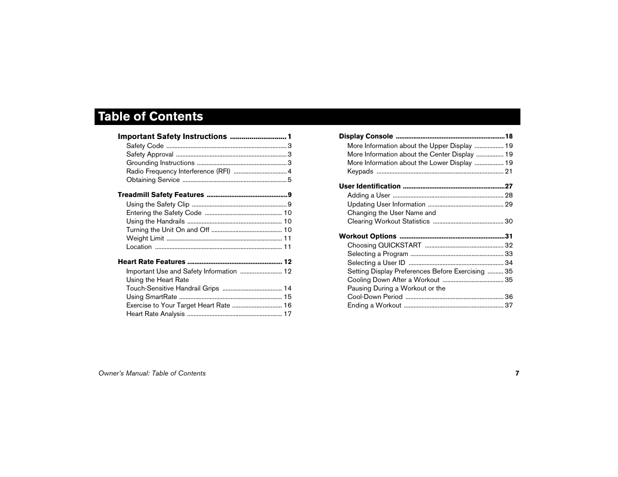 Precor Low-Impact Threadmill M9.57 User Manual | Page 9 / 94