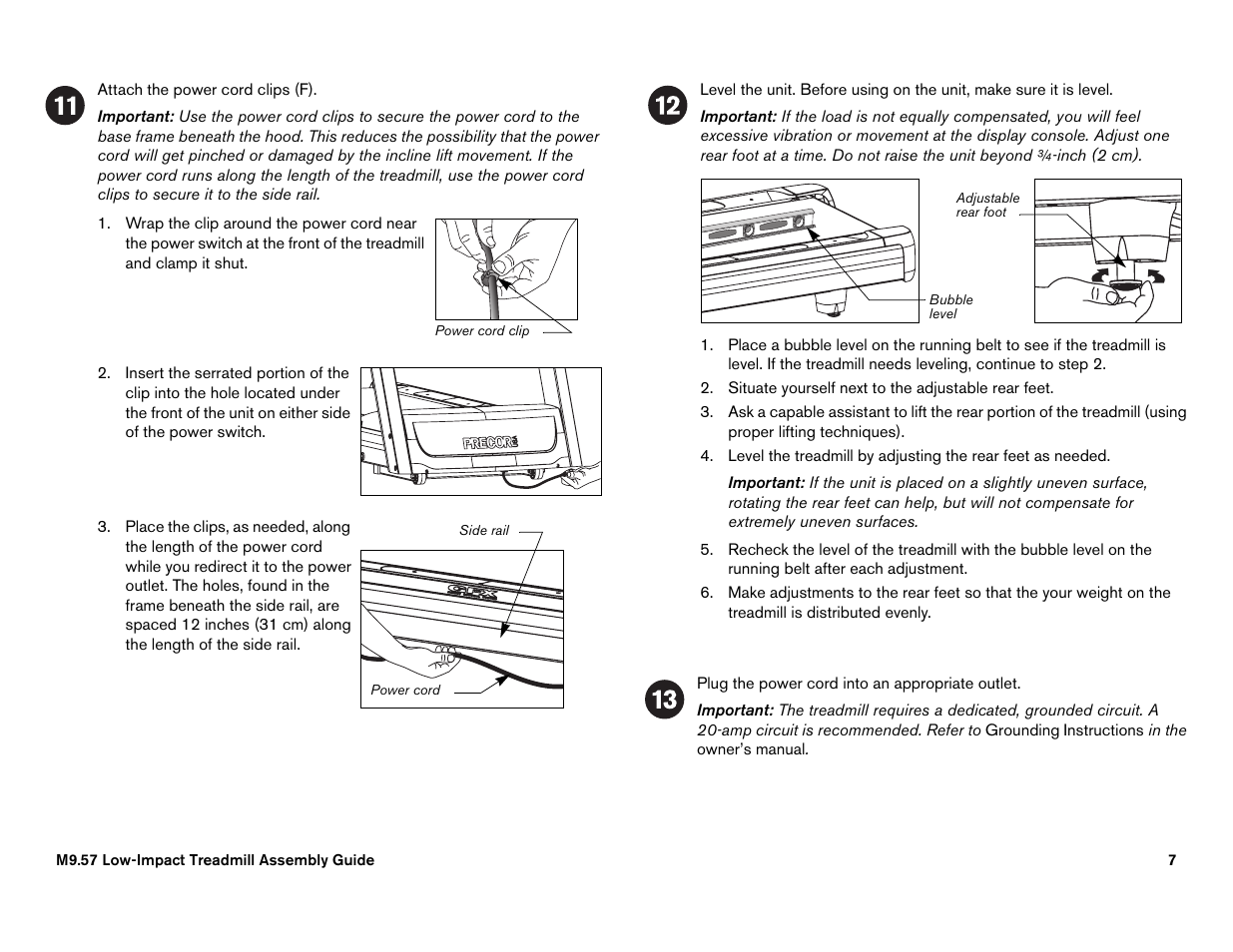Precor Low-Impact Threadmill M9.57 User Manual | Page 91 / 94