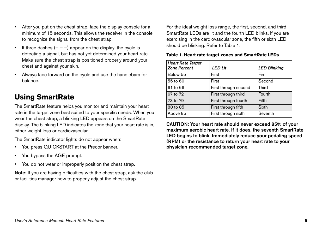 Using smartrate | Precor Commercial Cycles C846i User Manual | Page 39 / 68