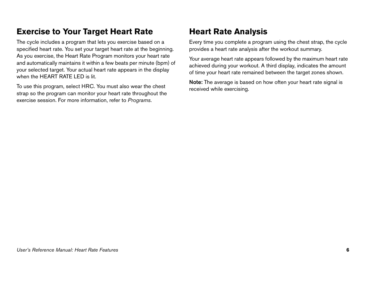 Exercise to your target heart rate, Heart rate analysis | Precor Commercial Cycles C846i User Manual | Page 40 / 68