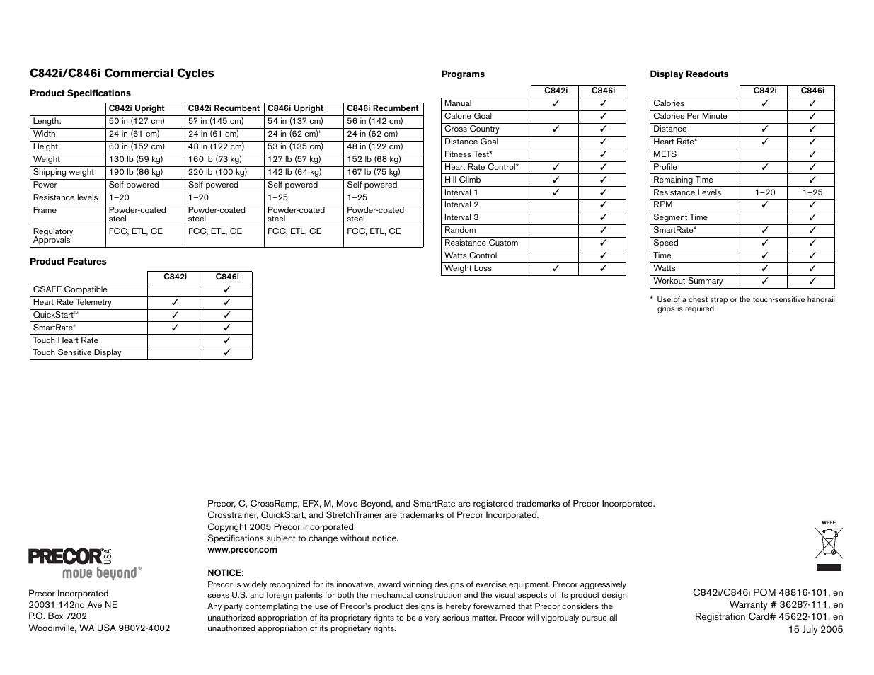 Precor C842i User Manual | Page 32 / 72