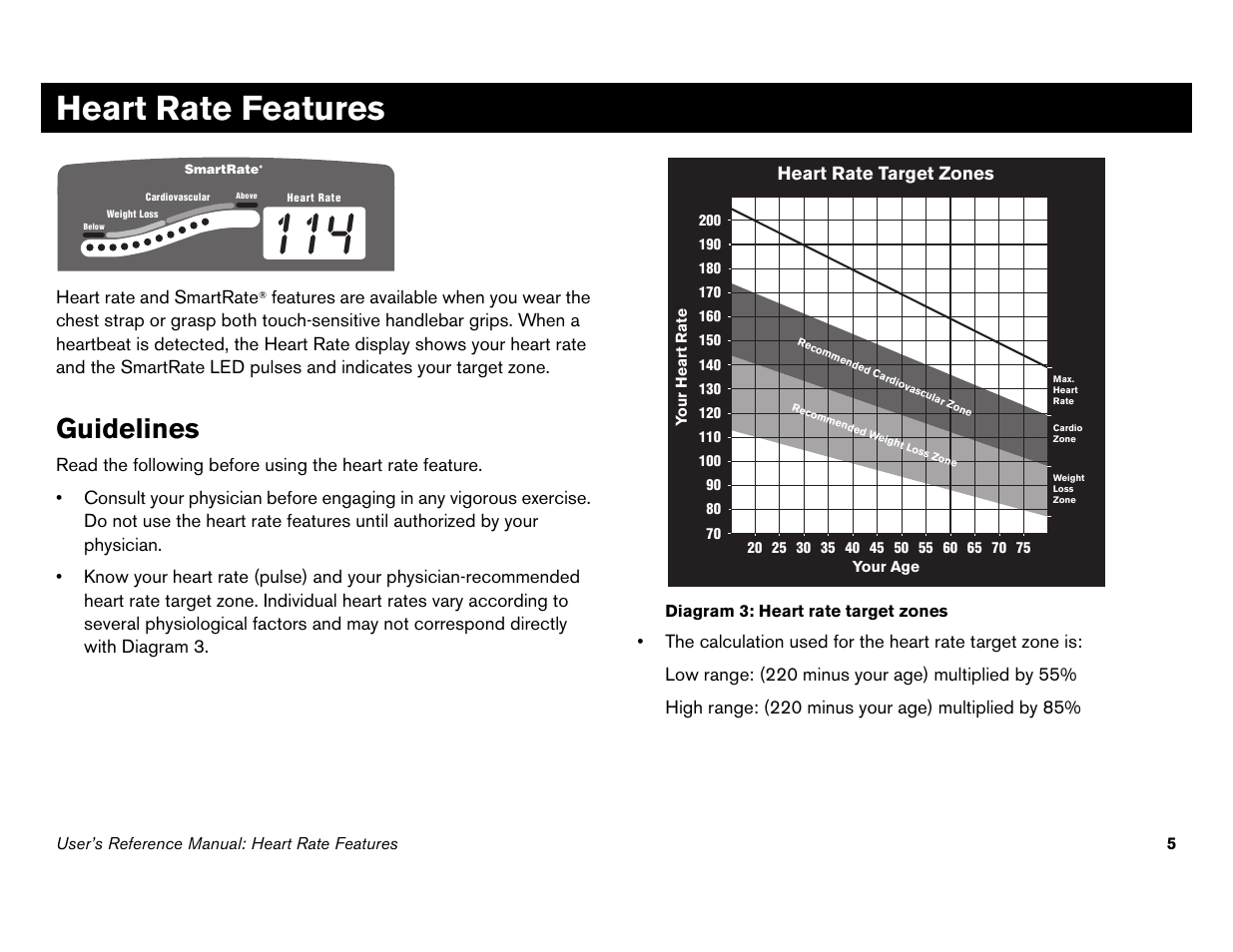 Heart rate features, Guidelines | Precor C842i User Manual | Page 39 / 72