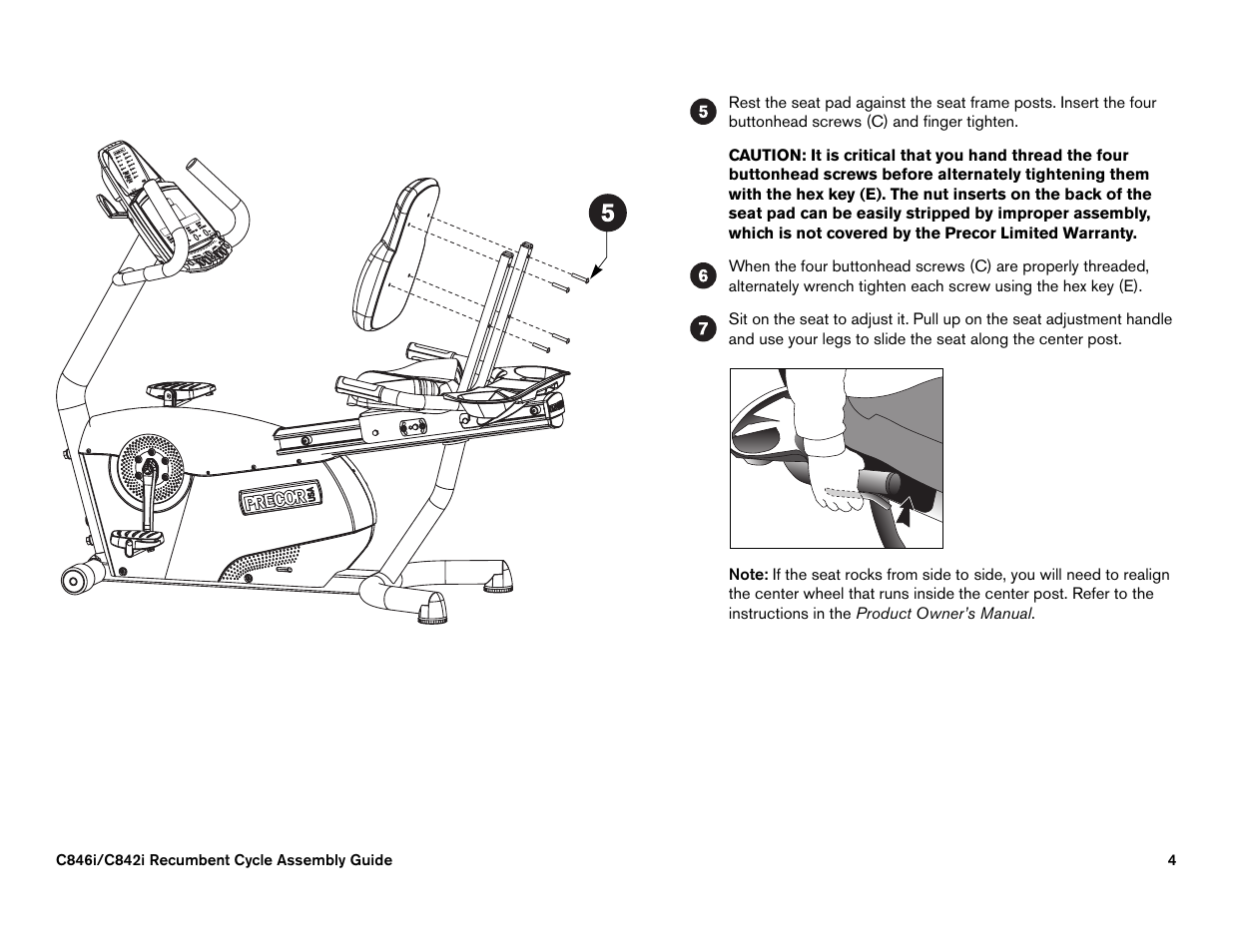 Precor C842i User Manual | Page 70 / 72