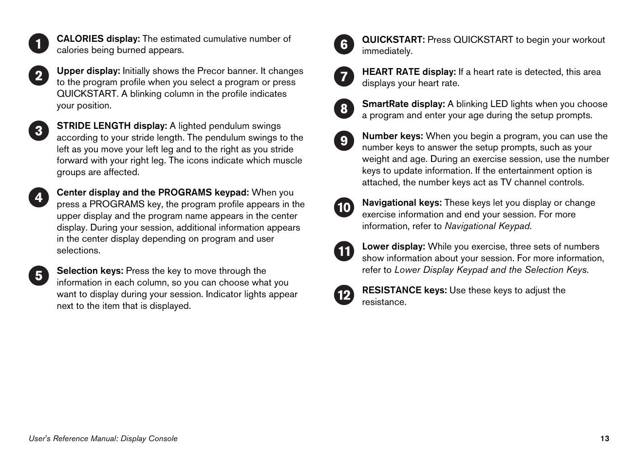 Precor 100i User Manual | Page 43 / 80