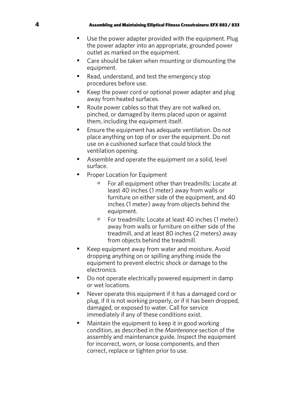 Precor EFX 883 User Manual | Page 6 / 104