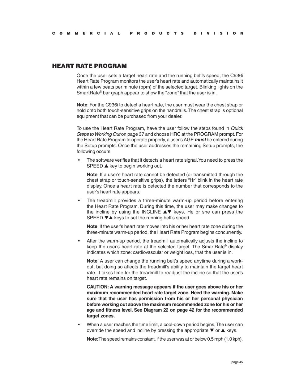 Heart rate program | Precor C936i User Manual | Page 45 / 52