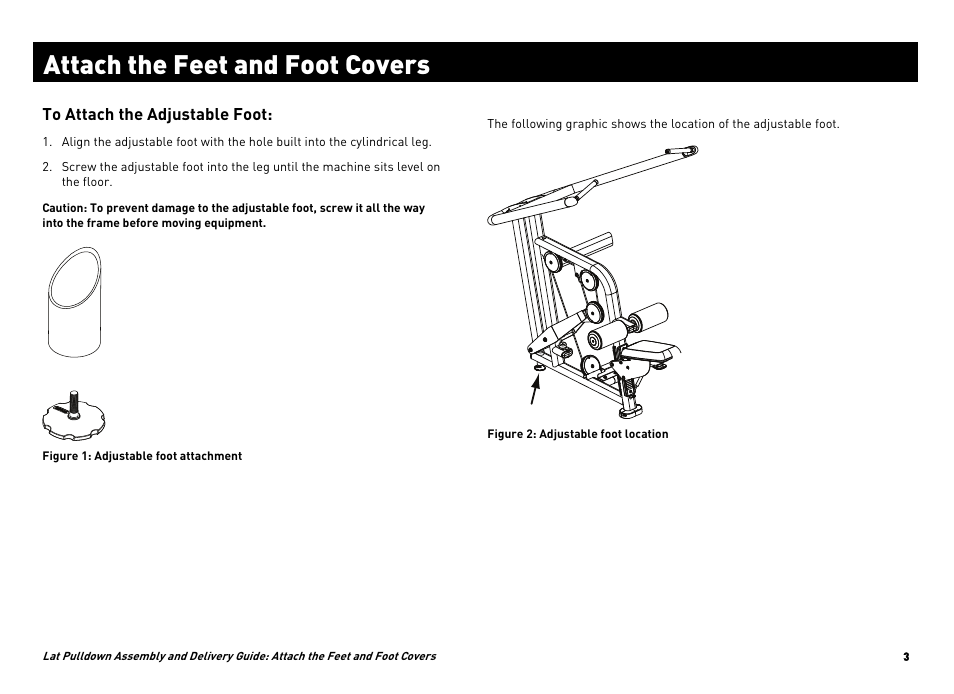 Attach the feet and foot covers | Precor CW34870-101 User Manual | Page 30 / 45