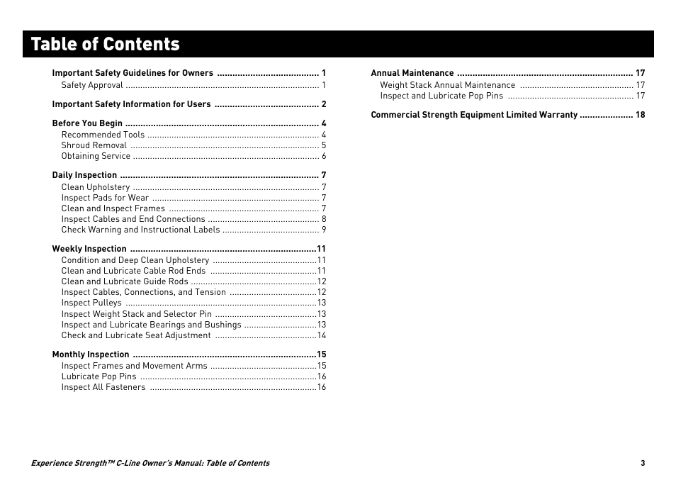 Precor CW34870-101 User Manual | Page 6 / 45