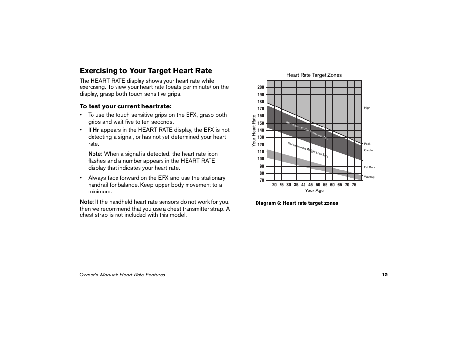 Exercising to your target heart rate | Precor EFX 5.23 User Manual | Page 13 / 59