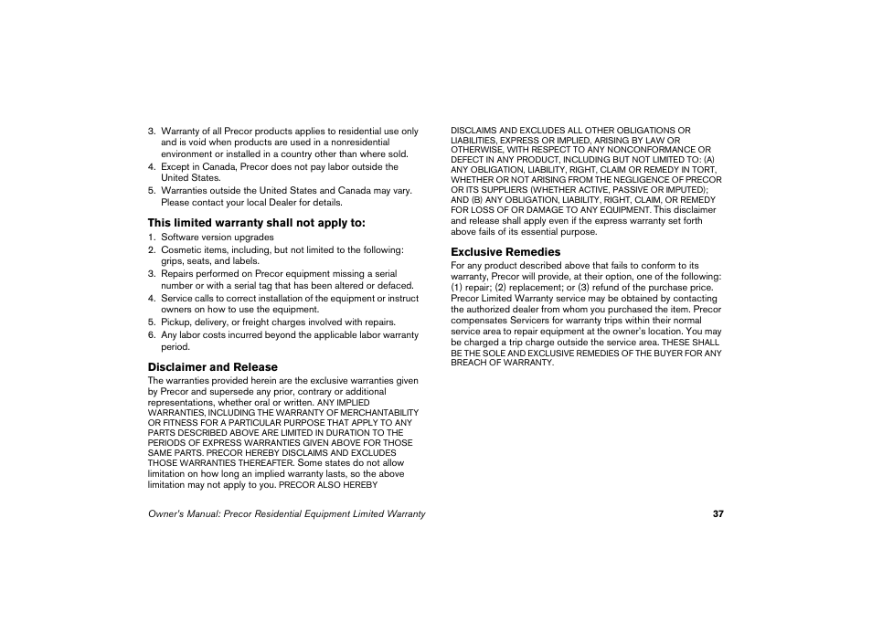 Precor EFX 5.23 User Manual | Page 38 / 59