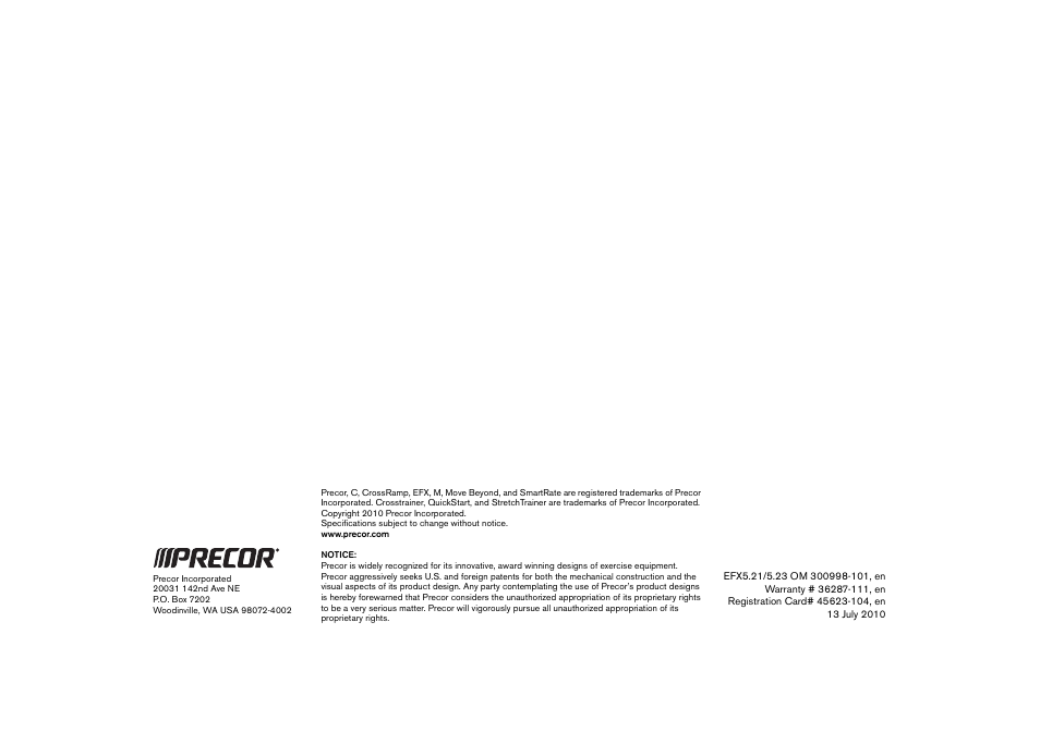 Precor EFX 5.23 User Manual | Page 45 / 59