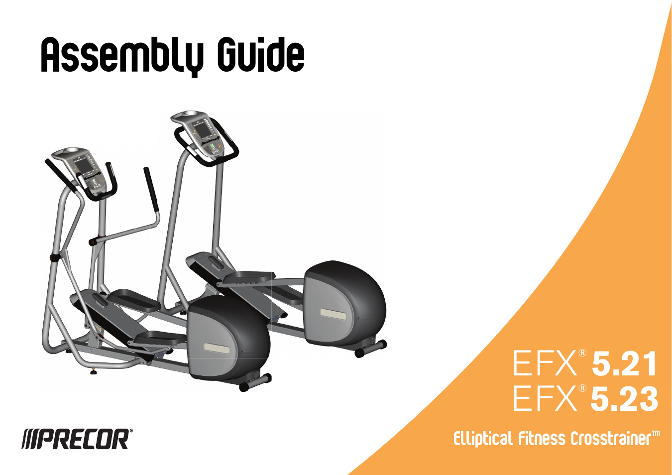 Efx523/521 assembly guide, Assembly guide, 21 efx | Precor EFX 5.23 User Manual | Page 48 / 59