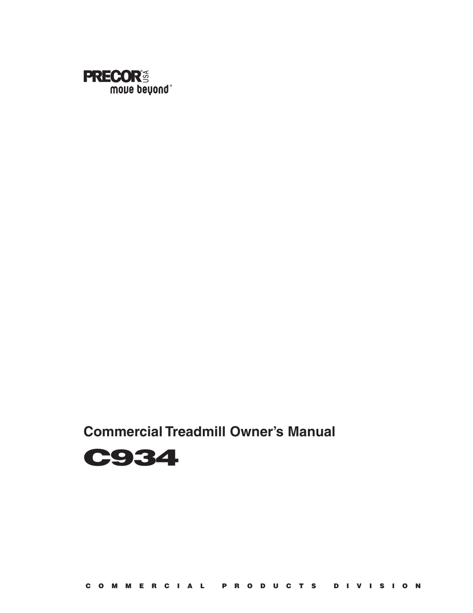 Precor C934 User Manual | 60 pages